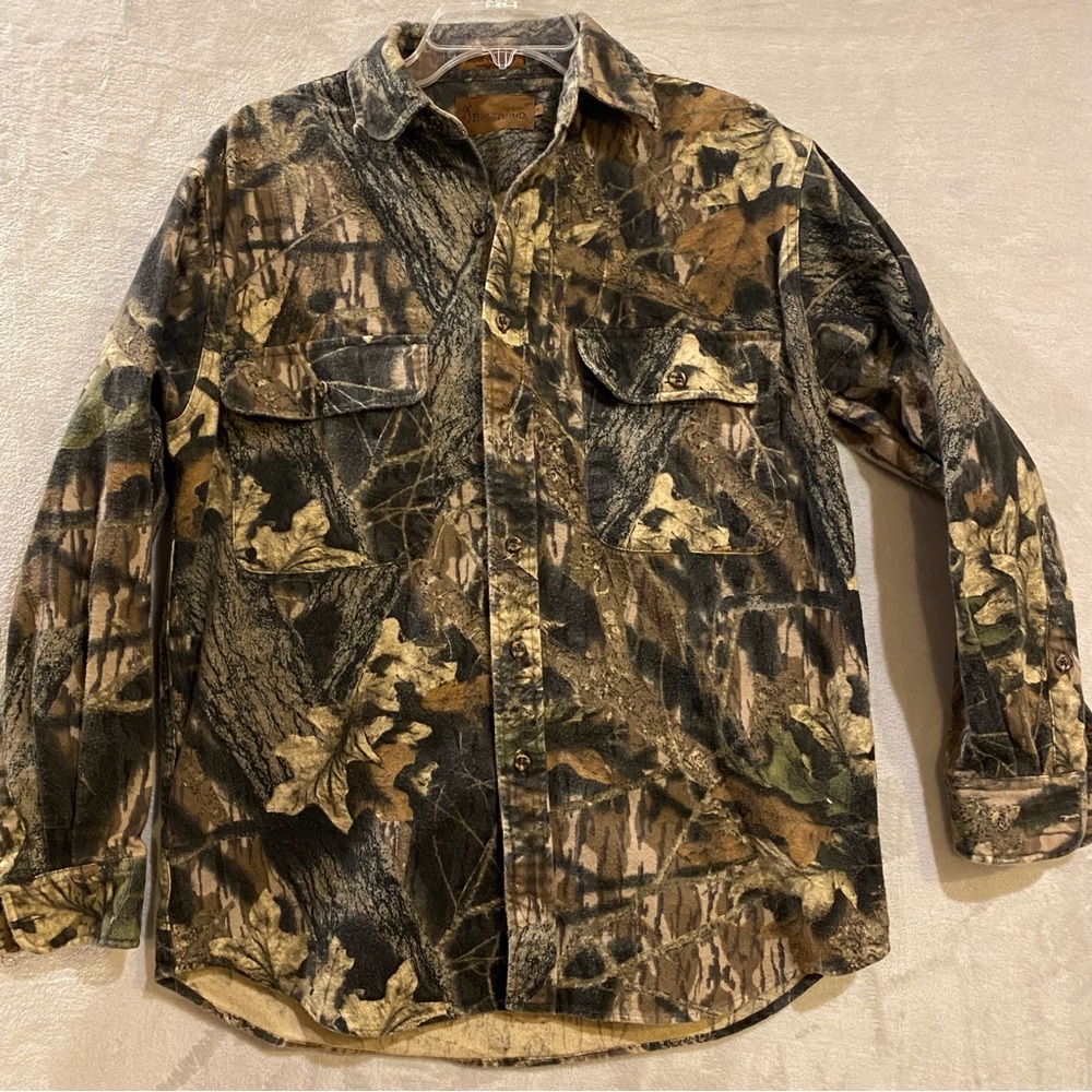 Browning Shirt Men’s Medium Camo Long Sleeve Button Down